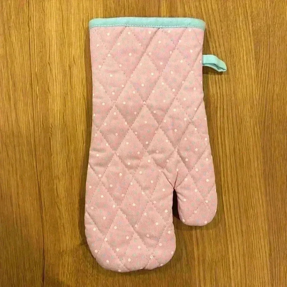Oven Mitt - Pink & Blue polka dots - Picture 2 of 2